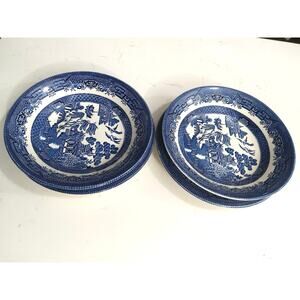 Churchill England vintage two-piece set of plates and two pieces of bowls